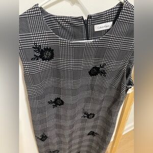 Calvin Klein Black and White Checkered Dress